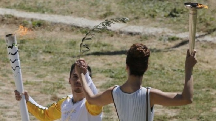 Olympic torch for Rio games lit at ancient Greek site